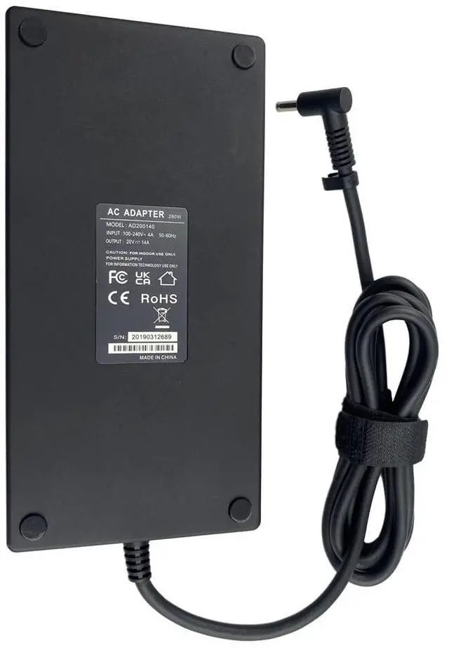 Alt view image 2 of 5 - 280W AC Adapter for HP ZBook Fury 16 G8 G9 G10 Mobile Workstation HP Victus Gaming OMEN Gaming 16-wd0000 16-k0023dx 16-n0797nr 16-n0033dx TPN-LA27 TPN-CA26 A280A011P TPC-CA61 Laptop Power Supply