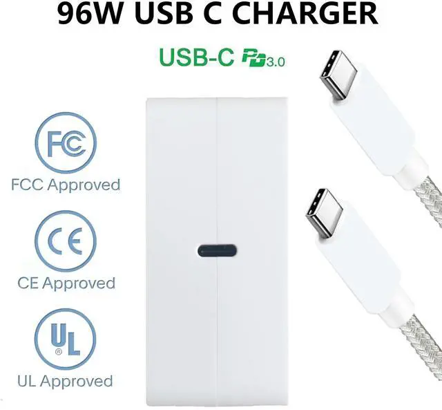 Alt view image 2 of 5 - 96W Fast USB-C Adapter Charger for HP Dragonfly Pro Laptop Chromebook and Other Output 5.0V, 9.0V, 15.0V 3.0A, 20.0V/4.8A, PD3.0 Laptop Adapter | Foldable Plug | UL Certified, White