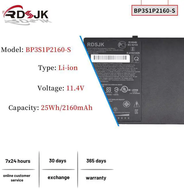 Alt view image 2 of 5 - RDSJ BP3S1P2160-S BP3S1P2160 Laptop Battery for Getac F110 G2 G3 G4 GGA 734020 Tablet 441857100001 3ICP6/51/61 24285710001 GBM3X2 4418636D0001 2428636D0004 BP3S1P2290 11.4V 25Wh