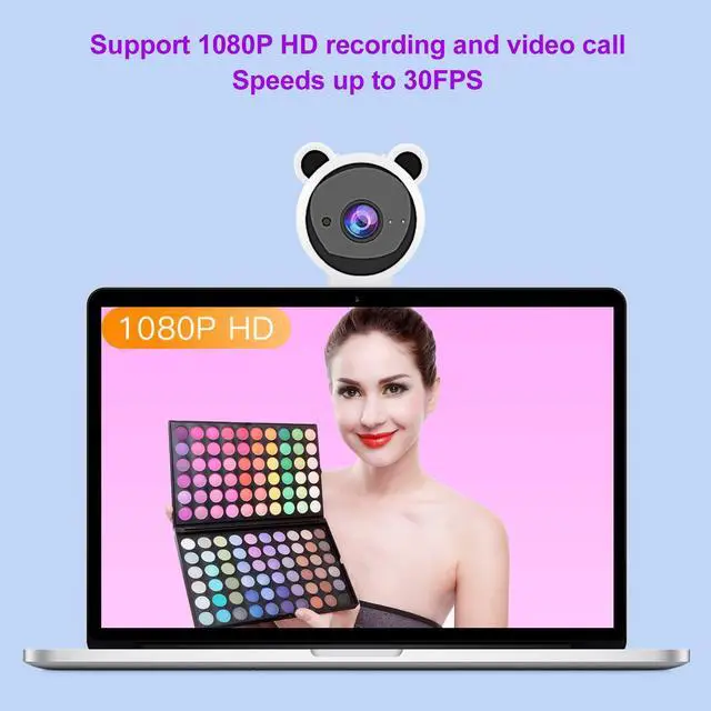 Alt view image 2 of 5 - Yunir 1080P Webcam, Digital USB Computer Camera Webcam Video Recording Web Camera BuiltIn Microphone for Live Broadcast(White)