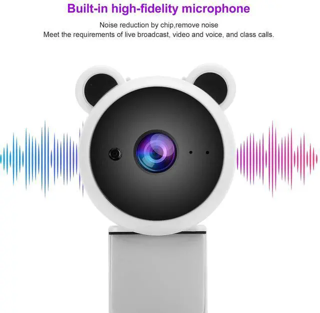 Alt view image 3 of 5 - Yunir 1080P Webcam, Digital USB Computer Camera Webcam Video Recording Web Camera BuiltIn Microphone for Live Broadcast(White)