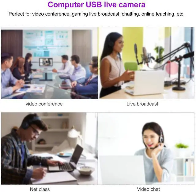 Alt view image 5 of 5 - Yunir 1080P Webcam, Digital USB Computer Camera Webcam Video Recording Web Camera BuiltIn Microphone for Live Broadcast(White)