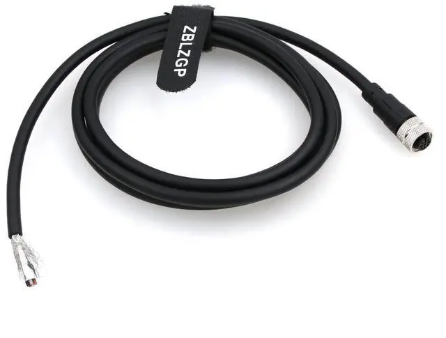 Main image of ZBLZGP Shielded M12 A-Coded 5-Pin Female Pigtail, Open Wire End, EMI/RFI Protection, for Precision Measurement Equipment and Control Systems 5M