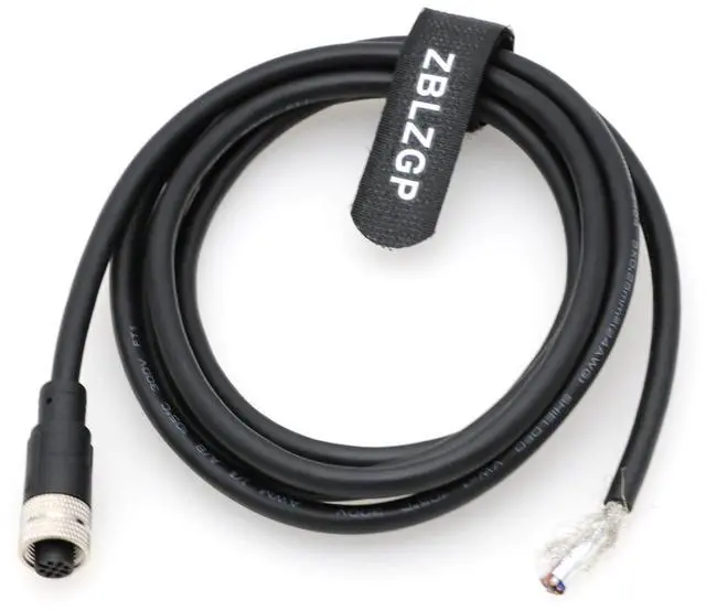 Alt view image 2 of 5 - ZBLZGP Shielded M12 A-Coded 5-Pin Female Pigtail, Open Wire End, EMI/RFI Protection, for Precision Measurement Equipment and Control Systems 5M