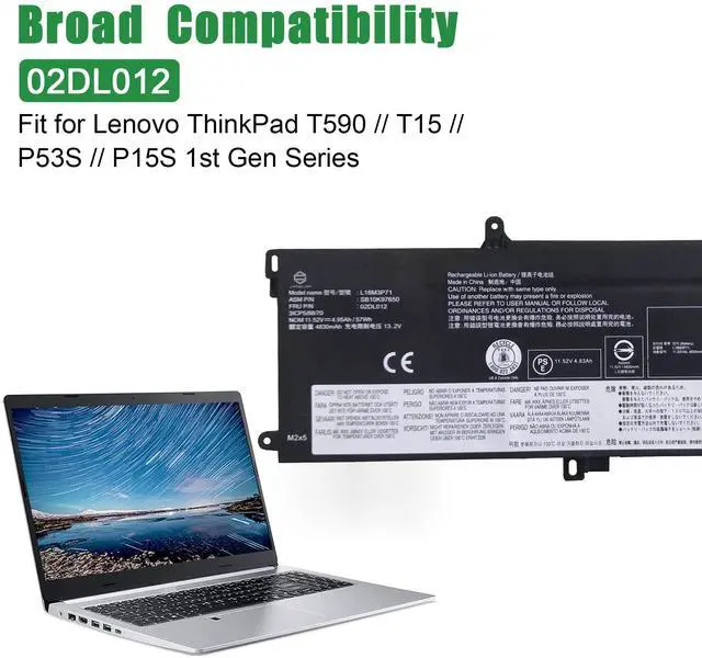 Alt view image 5 of 5 - JIAZIJIA 02DL012 L18M3P71 SB10K97650 Battery Replacement for Lenovo ThinkPad T15 T590 P53S P15S Series 02DL011 L18L3P71 SB10K97649 L20D3P71 SB10T83156 SB10T83157 SB10W51924 SB10W51930 SB10W51931