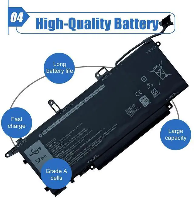 Alt view image 5 of 5 - Dentsing NF2MW Laptop Battery Replace for Dell Latitude 7400 2-in-1 Latitude 14 9410 2-in-1 Series Notebook 7146W 085XM8 08W3YY 0C76H7 C76H7 G8F6M 0G8F6M 02K0CK DJ5GG P110G P110G001 7.6V 52Wh 6500mAh