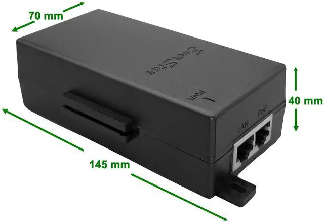 Alt view image 4 of 5 - EverStar iPoE-24W24G2DW Gigabit | 9-36V DC in | 24V/1A 24W DC PoE Out | Passive Mode B Solar PoE Injector for Loco5AC,NS- EdgeRouterX,UniFi AC Lite,RP-5AC-G2, Force180/200/300 | Black