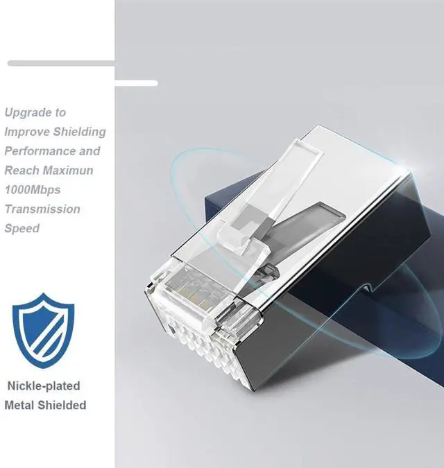 Alt view image 5 of 5 - ZOERAX 100-Pack RJ45 Cat6 Pass Through Connector and 100-Pack Shielded RJ45 Modular Plug