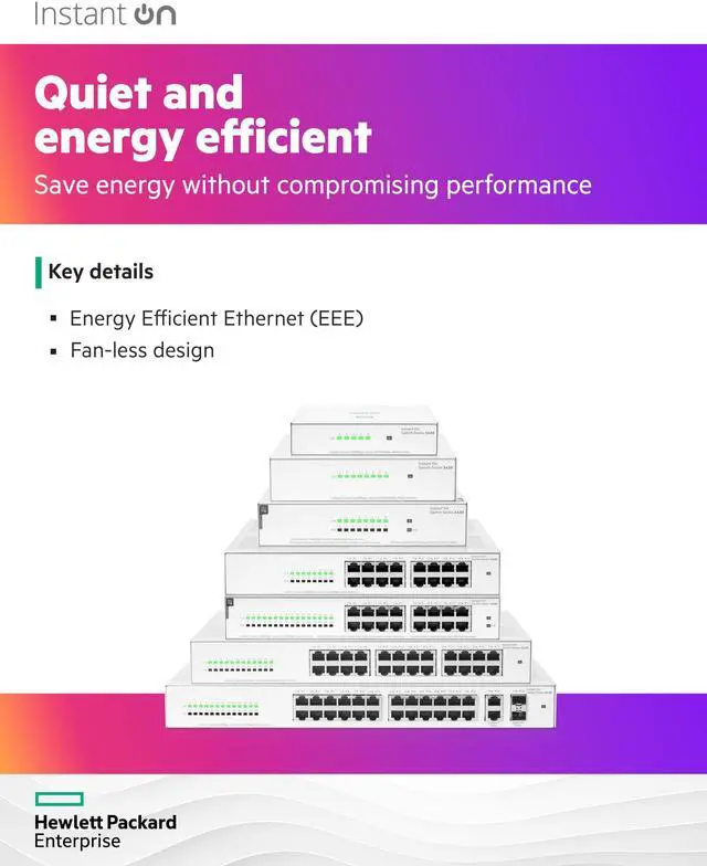 Alt view image 5 of 5 - HPE Networking Instant On Switch Series 1430 5-Port Gb Unmanaged Layer 2 Ethernet Switch | 5X 1G | Fan-Less | US Cord (R8R44A#ABA)