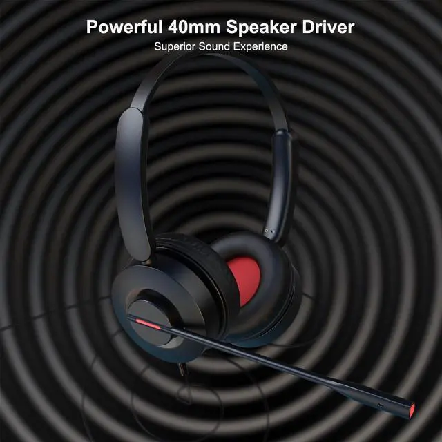 Alt view image 5 of 5 - MAIRDI USB Headset with Microphone, USB-A/USB-C PC Headset with Mic Noise Cancelling, Wired Computer Headset with Mute for Laptop Business Work Home Office Call Centers Teams Zoom Comfort