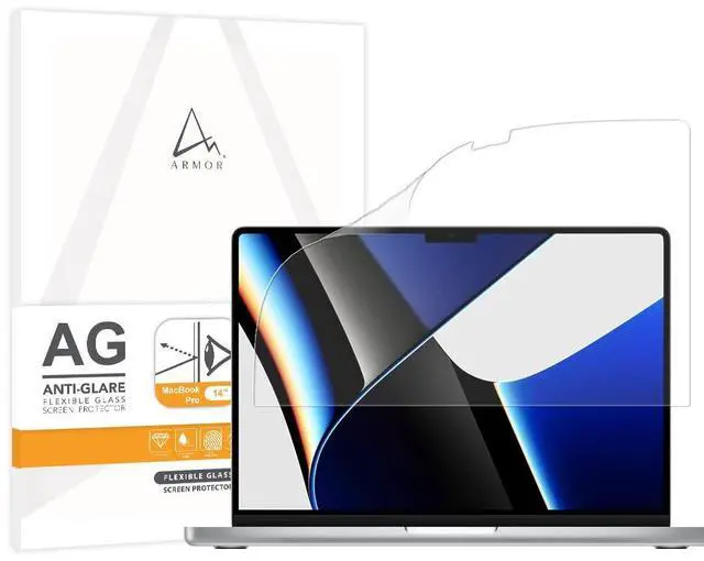 Alt view image 2 of 5 - ARMOR Flexible Glass Screen Protector for MacBook Pro (for 14" / 16"), Anti Glare with Blue Light Filter (MacBook Pro 14")