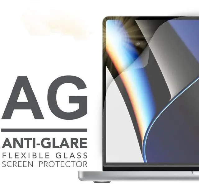 Alt view image 5 of 5 - ARMOR Flexible Glass Screen Protector for MacBook Pro (for 14" / 16"), Anti Glare with Blue Light Filter (MacBook Pro 14")