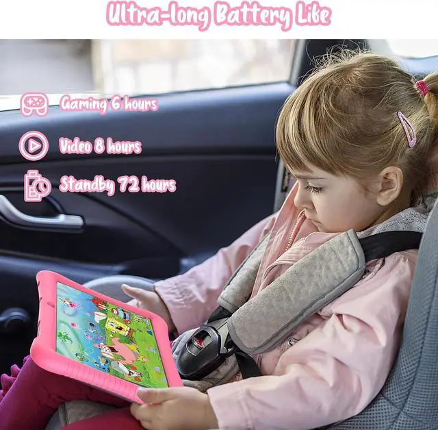 Alt view image 5 of 5 - Fivahiva Kids Tablet,10.1 inch Android 13 Tablet for Kids, 32GB (Expandable to 128GB), Quad-core, Google Kids Space, Parental Control, YouTube Kids, GMS, Pre-Installed Apps, with Shockproof Case