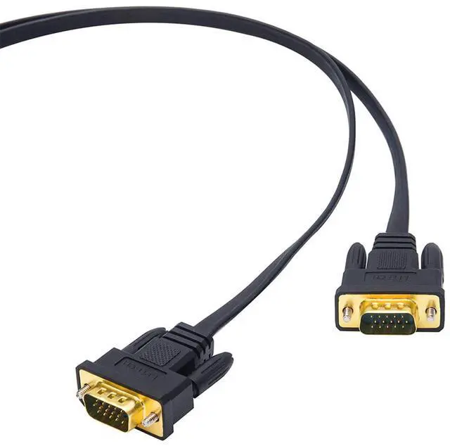 Alt view image 4 of 5 - DTech VGA to VGA Cable 50ft Long Thin Flat 15 Pin Computer Monitor Cord Male to Male SVGA Wire (50 Feet, Black)