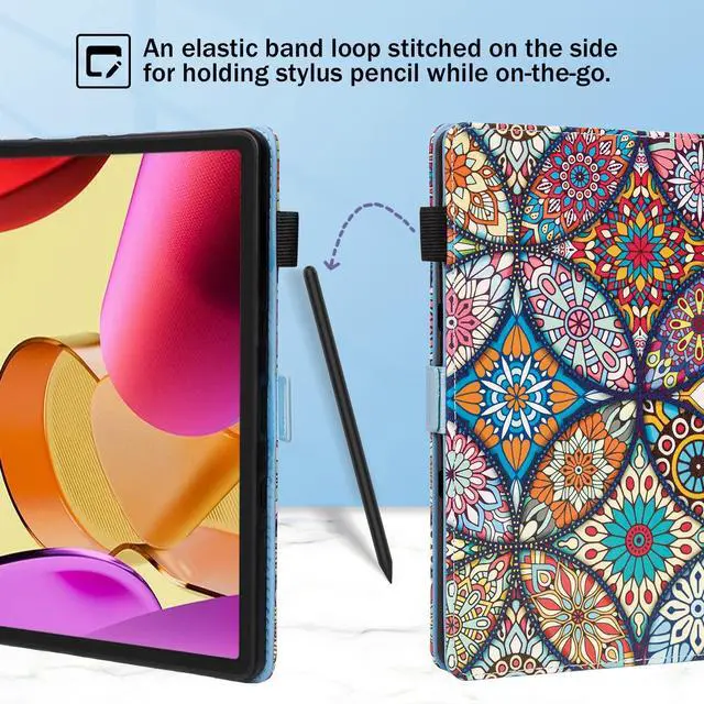 Alt view image 3 of 5 - Dteck for  Fire Max 11 Tablet Case 11" (13th Generation) 2023, PU Leather Shell TPU Back Cover Fold Stand Case with Auto Sleep Wake, Adjustable Viewing Angles, Cute Folio Case, Stained Glass