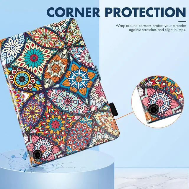 Alt view image 4 of 5 - Dteck for  Fire Max 11 Tablet Case 11" (13th Generation) 2023, PU Leather Shell TPU Back Cover Fold Stand Case with Auto Sleep Wake, Adjustable Viewing Angles, Cute Folio Case, Stained Glass