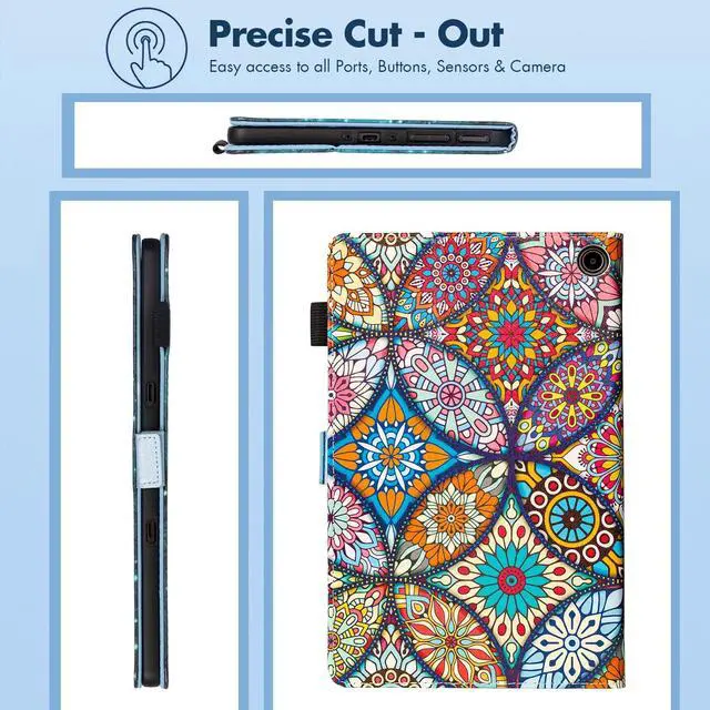 Alt view image 5 of 5 - Dteck for  Fire Max 11 Tablet Case 11" (13th Generation) 2023, PU Leather Shell TPU Back Cover Fold Stand Case with Auto Sleep Wake, Adjustable Viewing Angles, Cute Folio Case, Stained Glass