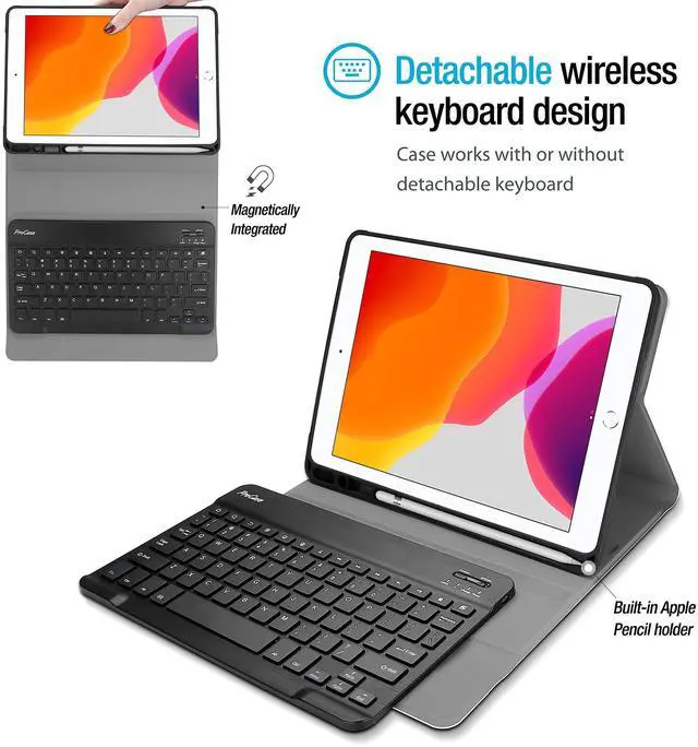 Alt view image 5 of 5 - ProCase iPad 10.2" Keyboard Case Bundle with Rugged Heavy Duty Cover for 10.2" iPad 8th Gen 2020 / 7th Gen 2019