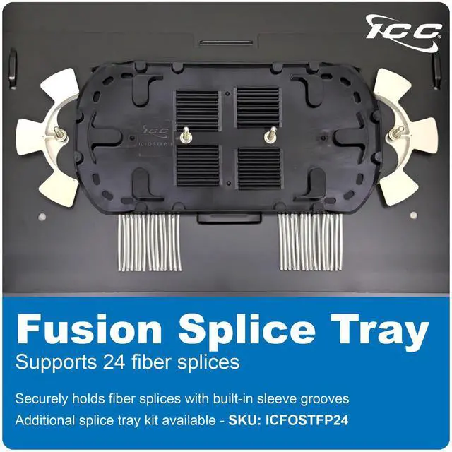 Alt view image 5 of 5 - ICC 2U Fiber Optic Rack Mount Enclosure - 6 Slots for LGX Compatible Adapter Panels or Cassettes, Supports up to 144 Fibers, Fits 19-Inch Racks, Secure Fiber Management Solution, ICFORE62RM