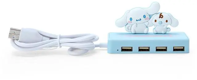 Main image of Sanrio Slim USB Hub - Cinnamoroll Character, 2.4 x 3.7 inches (6 x 9.5 x 3 cm), 4 Ports, 480 Mbps Data Transfer Rate