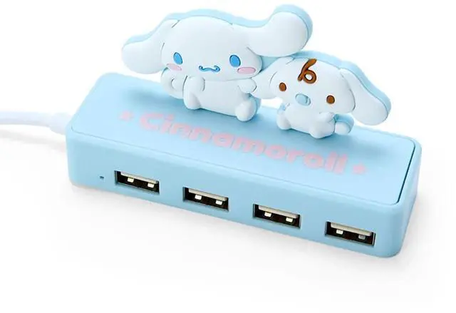 Alt view image 3 of 3 - Sanrio Slim USB Hub - Cinnamoroll Character, 2.4 x 3.7 inches (6 x 9.5 x 3 cm), 4 Ports, 480 Mbps Data Transfer Rate