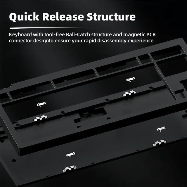 Alt view image 4 of 5 - BOYI 80V2 CNC Aluminum 5-Second Quick-Release QMK/VIA Triple-Mode Connectivity Hot Swappable Mechanical Keyboard RGB/FR4/8000mAh with Superior Acoustics (Purple)