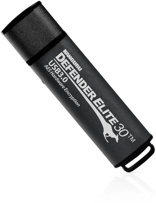Alt view image 2 of 3 - Kanguru Defender Elite30 - 64 GB Hardware Encrypted Flash Drive - Physical Write Protect Switch - SuperSpeed USB 3.0