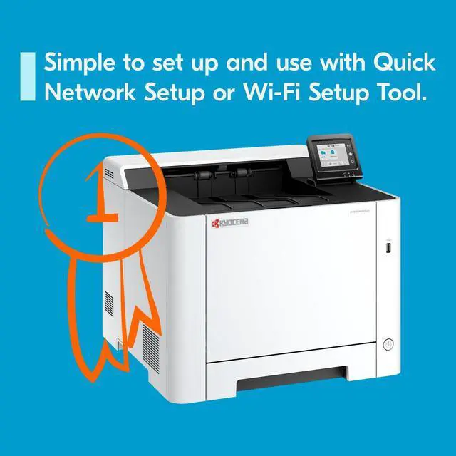 Alt view image 4 of 5 - KYOCERA ECOSYS PA2600cwx Color Laser Printer, 27 ppm, 1200 dpi, Wi-Fi Direct, 1GB Memory, 2.7 inch Color Touch Screen Control Panel