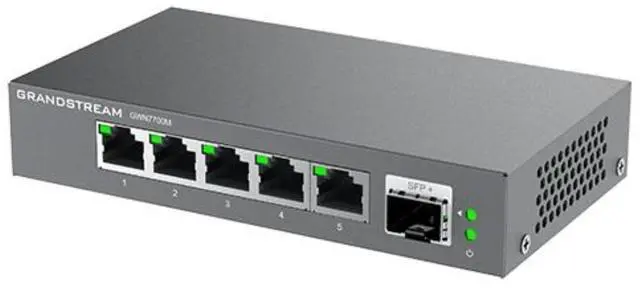 Alt view image 2 of 2 - Grandstream GWN7700M | 6-Port Multi-Gigabit Ethernet Unmanaged Network Switch | 2.5G Bandwidth | Plug & Play | Desktop/Wall-Mount | Fanless Metal Design