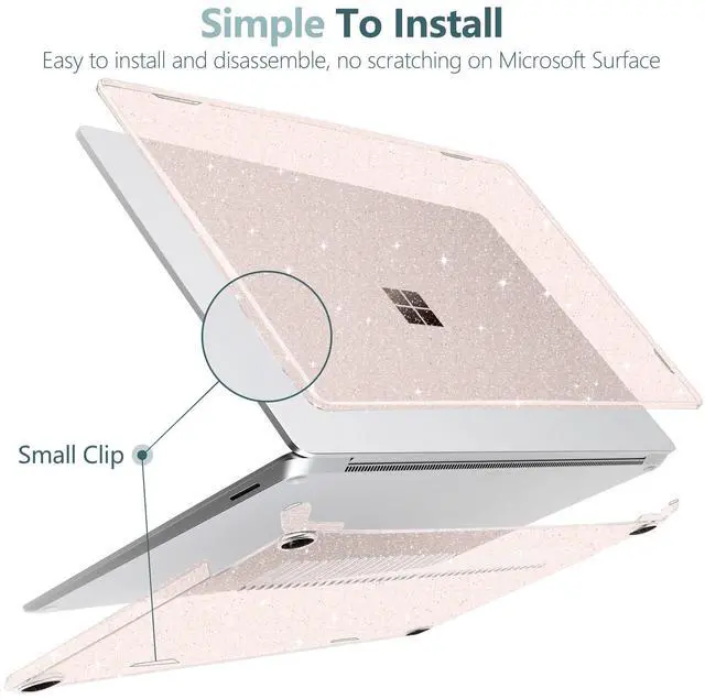 Alt view image 3 of 5 - Batianda Premium Crystal Case for 13.8" Microsoft Surface Laptop Copilot+ PC 2024 (7th Edition) Lightweight Durable Scratch-Resistant, with Keyboard Cover & Screen Protector, Starlight