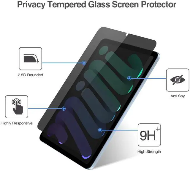 Alt view image 4 of 5 - ProCase 4-Way Privacy Screen Protector Bundle with Keyboard Case for iPad Mini 7 (A17 Pro) 2024 / iPad Mini 6 2021