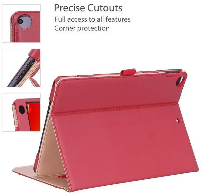 Alt view image 5 of 5 - ProCase for iPad 10.2 Inch Case 2021 9th Generation/2020 8th Generation/2019 7th Generation iPad Case, Leather Vintage Stand Folio Cover Protective Case for 10.2" iPad 9th Gen/8th Gen/7th Gen -Red