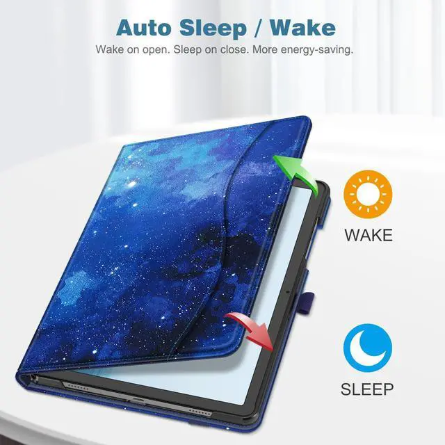 Alt view image 4 of 5 - Fintie Case for Samsung Galaxy Tab A9 Plus/A9+ 5G 11 Inch 2023 Model (SM-X210/X216/X218), Multi-Angle Viewing Smart Stand Back Cover with Pocket Auto Wake/Sleep, Starry Sky