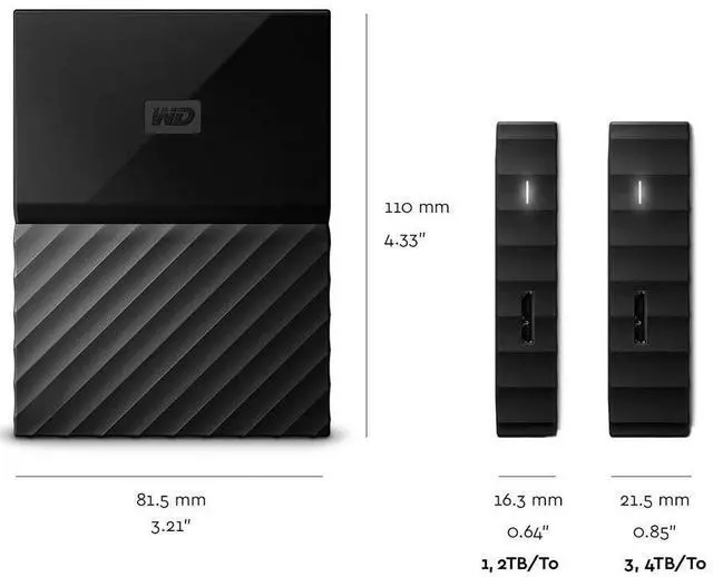 Alt view image 3 of 5 - WD 4TB My Passport for Mac Portable External Hard Drive, USB-C/USB-A - WDBP6A0040BBK-WESE