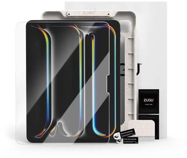 Main image of ZUGU CASE Screen Protector for iPad Pro 13 (M4), Tempered Glass Scratch Resistant Film, Fingerprint & Smudge Resistant Protector, Includes Installation Guide