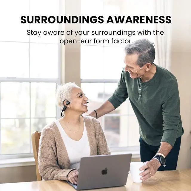 Alt view image 5 of 5 - Avantalk Lingo N21 - Open-Ear Wireless Headset with Noise-Filtering Boom Mic & Charging Dock, Bluetooth 5.3 Headphones for PC, Computer & Phones, 15hrs Play Time, Lightweight & Comfortable