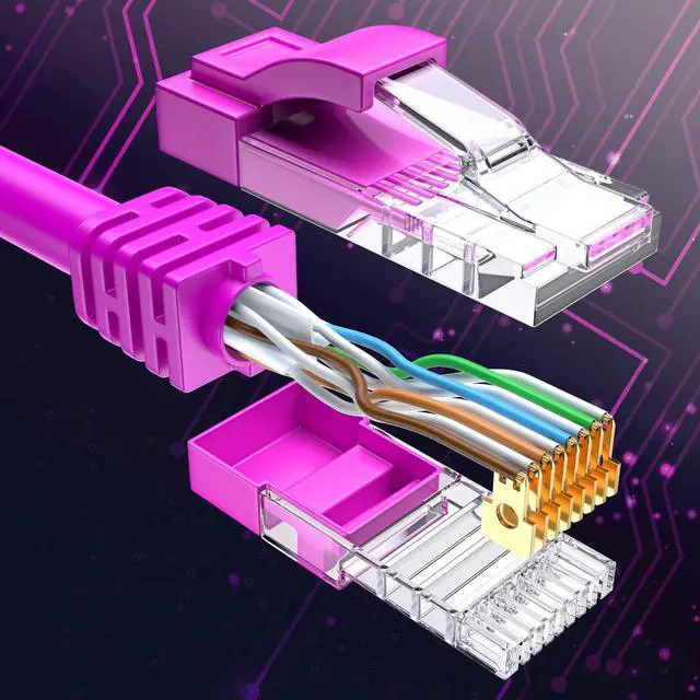 Alt view image 4 of 5 - Maximm Cat 6 Ethernet Cable 6 Ft, 100% Pure Copper, (10 Pack) LAN Cable, Patch Cable and Network Cable - UTP (Pink) 6 Feet