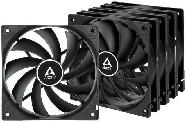 Main image of ARCTIC F12 (5 Pack) - 120 mm Standard Case Fan, Value Pack, Low Noise, Very Quiet Motor, Computer, Fan Speed: 1350 RPM - Black
