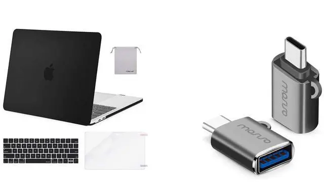 Main image of MOSISO Compatible with MacBook Pro 13 inch Case M2 2023, 2022, 2021-2016, USB C to USB Adapter 2 Pack&Keyboard Cover&Screen Protector&Storage Bag, Black&Space Gray