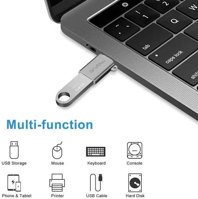 Alt view image 4 of 5 - MOSISO Compatible with MacBook Pro 13 inch Case M2 2023, 2022, 2021-2016, USB C to USB Adapter 2 Pack&Keyboard Cover&Screen Protector&Storage Bag, Black&Space Gray