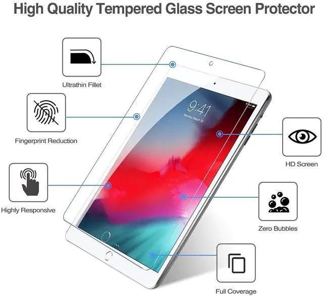 Alt view image 2 of 5 - ProCase iPad Air 3 10.5 Inch 2019 / iPad Pro 10.5 2017 Screen Protector Bundle with iPad Air 3 10.5 2019 / iPad Pro 10.5 2017 Heavy Duty Case