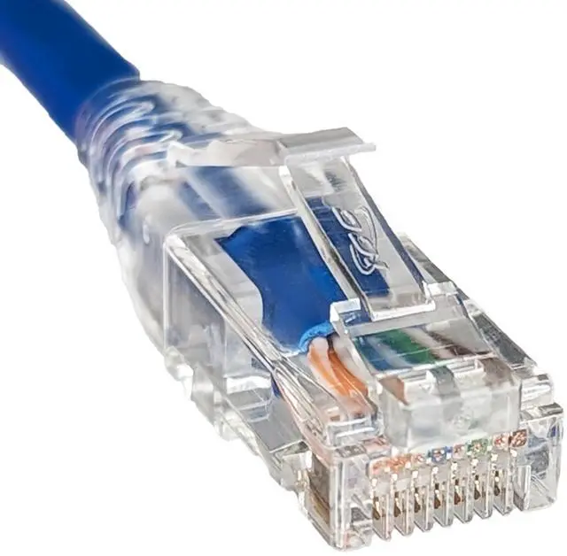 Alt view image 2 of 5 - ICC CAT6 Ethernet Patch Cord with Clear Boot Strain Relief, RJ45, Stranded, 550 MHz, UTP, Pure Bare Copper Wire, 24 AWG, LAN Network Patch Cable, Blue, 1 FT, 25-Pack