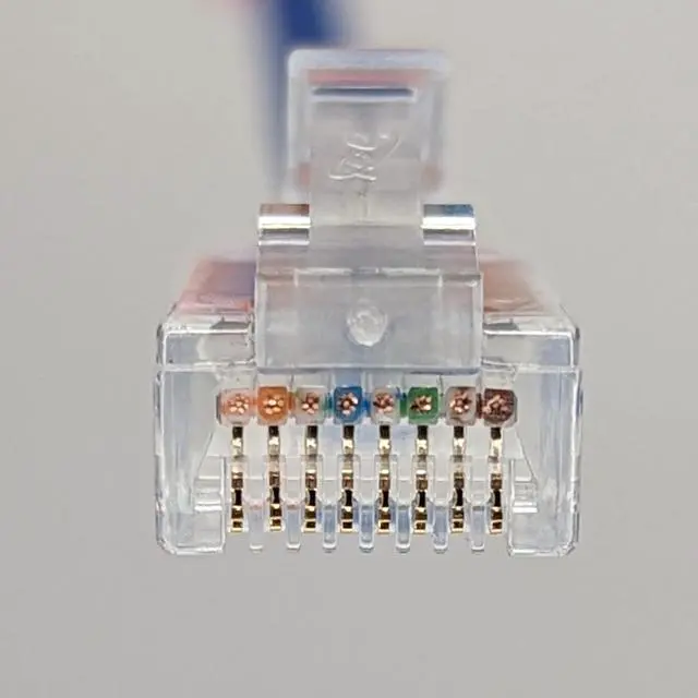 Alt view image 5 of 5 - ICC CAT6 Ethernet Patch Cord with Clear Boot Strain Relief, RJ45, Stranded, 550 MHz, UTP, Pure Bare Copper Wire, 24 AWG, LAN Network Patch Cable, Blue, 1 FT, 25-Pack