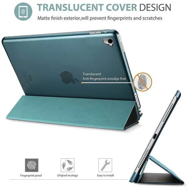Alt view image 3 of 5 - ProCase iPad Pro 9.7 Teal Slim Hard Shell Case Bundle with 2 Pack iPad 9.7 2018 & 2017 / iPad Pro 9.7 / iPad Air 2 / iPad Air Tempered Glass Screen Protectors