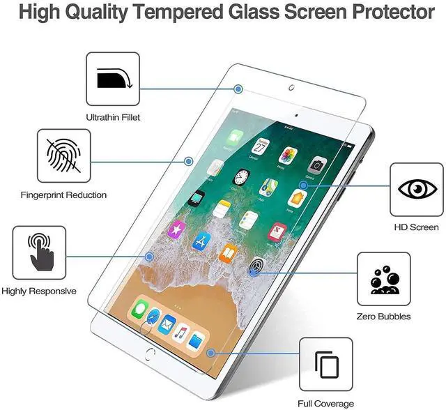 Alt view image 5 of 5 - ProCase iPad Pro 9.7 Teal Slim Hard Shell Case Bundle with 2 Pack iPad 9.7 2018 & 2017 / iPad Pro 9.7 / iPad Air 2 / iPad Air Tempered Glass Screen Protectors