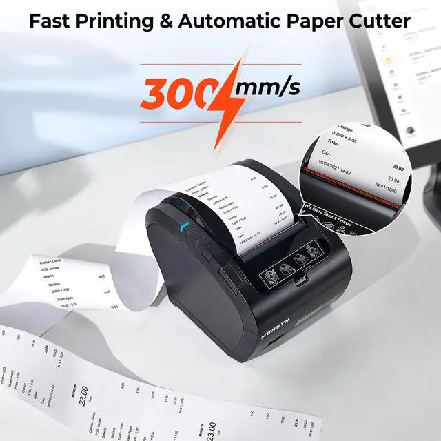 Alt view image 2 of 5 - MUNBYN Receipt Printer and Thermal Paper 3 1/8 x 230ft