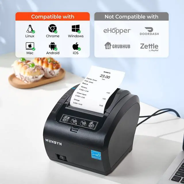Alt view image 3 of 5 - MUNBYN Receipt Printer and Thermal Paper 3 1/8 x 230ft
