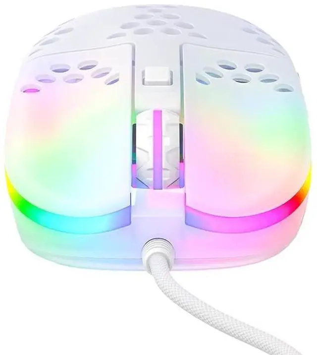 Alt view image 5 of 5 - Xtrfy MZ1, Ultra-Light Wired Gaming Mouse, Cutting-Edge Pixart 3389 Sensor, Unique Shape for Optimum Aim, Adjustable RGB Lighting, Zy's Rail Edition (White)