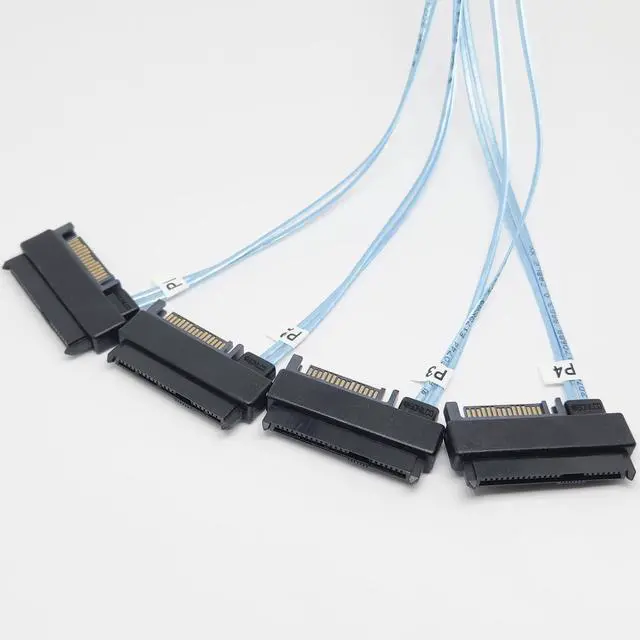 Alt view image 5 of 5 - Sonilco Storage Configurations Cable Mini SAS HDD SFF-8643 to 4 SFF-8482 with 15-pin Power Port Cord (2 Cables, 0.5 Meter / 1.6 Feet)