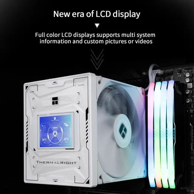 Alt view image 5 of 5 - Thermalright Burst Assassin 120 Vision White CPU Air Cooler, Desktop CPU Cooler with 1500RPM Speed,320x240 Resolving Power IPS LCD Screen with 2.4in,PC Cooling for Intel lga1851/1700/115X,AM4/AM5